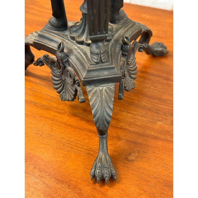 19th Century Large Bronze Grand Tour Neo Classical Pompeiian Tripod Heron Oil Lamp For Sale - Image 11 of 18