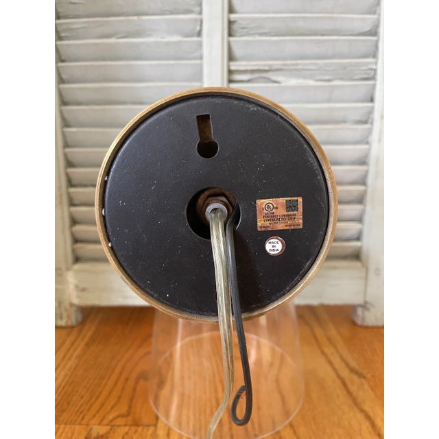 Antiqued Brass and Glass Shade Scones by Barbara Cosgrove For Sale In Phoenix - Image 6 of 11