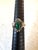 Lovely vintage Sterling, silver and Malachite Native American style ring. Oxidized (black) elements.