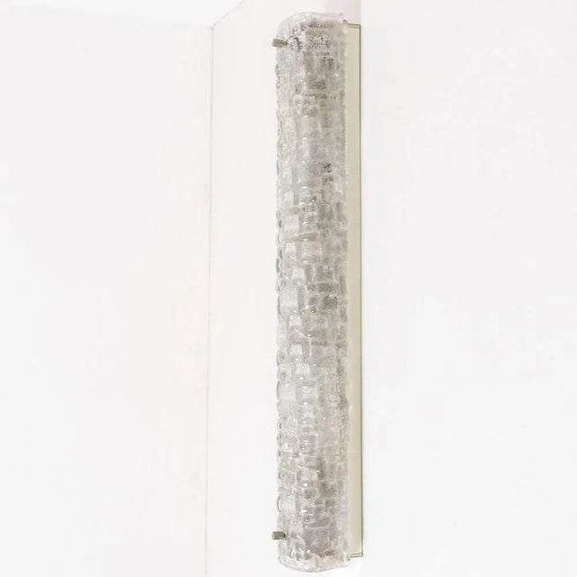 Glass White Clear Bubbled Glass Wall Lights from Hillebrand, 1960s, Set of 2 For Sale - Image 7 of 13