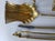 Antique French Brass Fireplace Tools With Firedogs - 5 Piece Set For Sale - Image 9 of 10