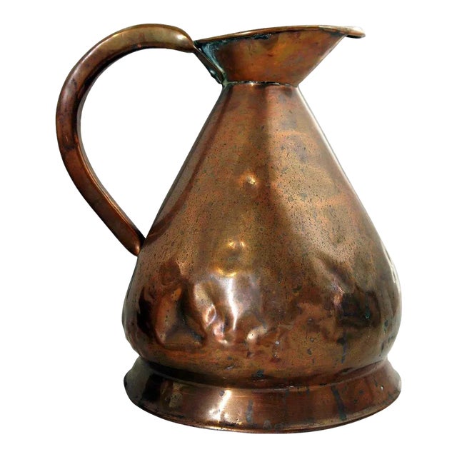 English Copper Gallon Harvest Jug/ale Measure For Sale
