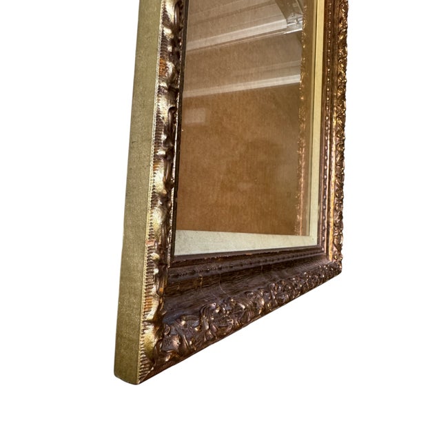 Vintage Bronze-Gilt Ornate Frame With Linen Liner & Glass For Sale - Image 12 of 15