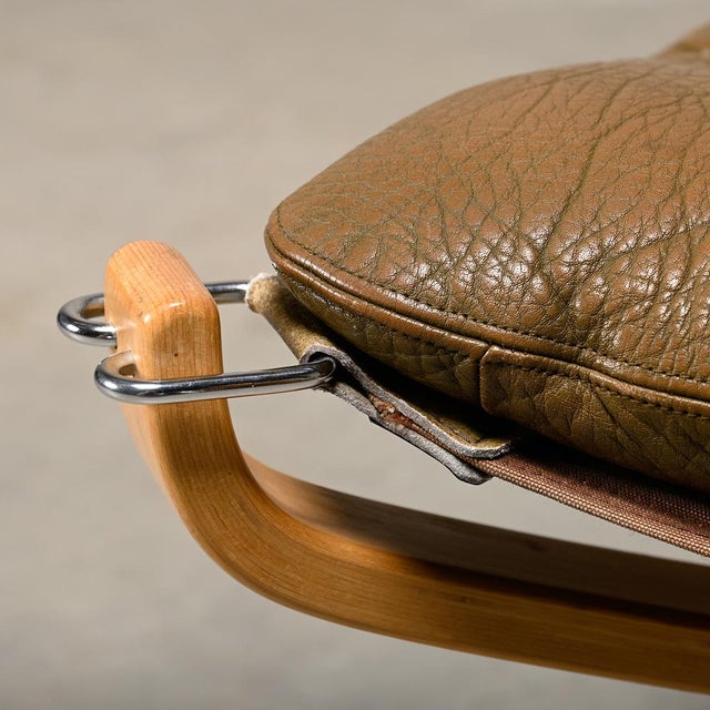 Set of Falcon Chair with Ottoman in Brown Leather by Sigurd Ressell for Vatne Møbler, 1970s For Sale - Image 18 of 18