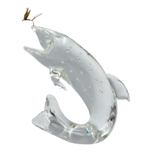 Steuben Glass & 18K Gold “Trout & Fly” by James Houston, Introduced 1966