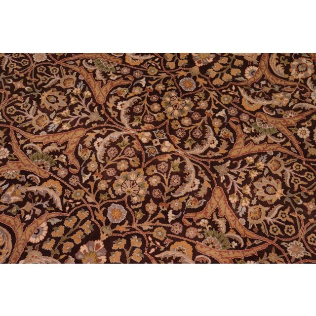 Shabby Chic 1990's Pak-Persian Brown/Tan Wool Rug - 9'0'' X 12'2'' For Sale - Image 4 of 9