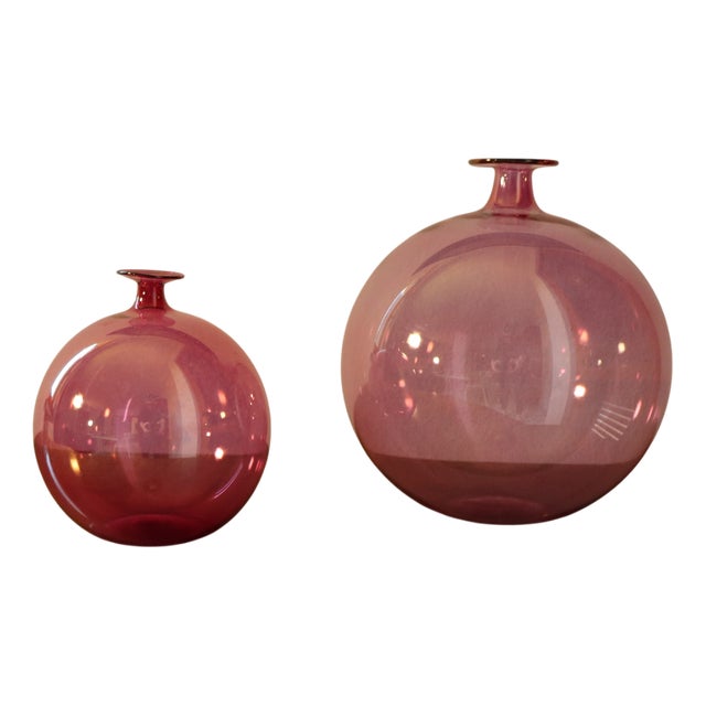 Blown Glass Vases by Parise Vetro, 1980s, Set of 2 For Sale