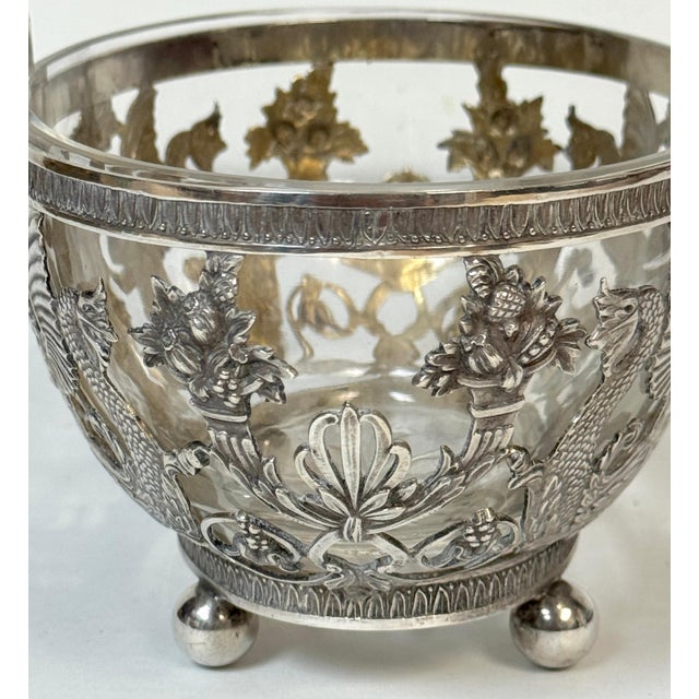 Empire Style Silver & Crystal Swing-Handle Basket /Sphinx Decoration, C. 1820 For Sale - Image 16 of 18