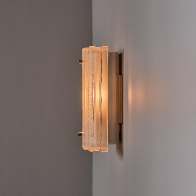 Silver Pair of 1970s Hoffmeister Leuchten Sculptural Glass Wall Lamps For Sale - Image 8 of 18