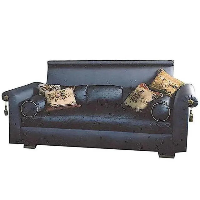 Vintage Illustrious Designer Ronn Jaffe Design Custom Bergamo Silk Down Sofas - A Pair Has Been Fabricated for Aristotle Onassis For Sale - Image 11 of 11