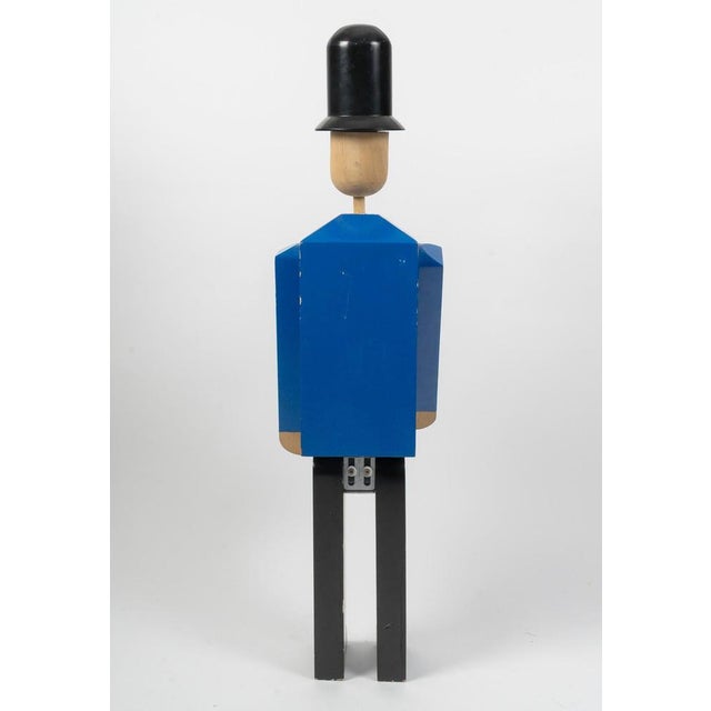 Painted Wood Sculpture of a Bobby with Movable Feet, Arms and Head, 20th Century For Sale - Image 5 of 7