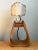 Vintage Mid-Century Modern Wood and Metal Stirrup Table Lamp For Sale - Image 10 of 12