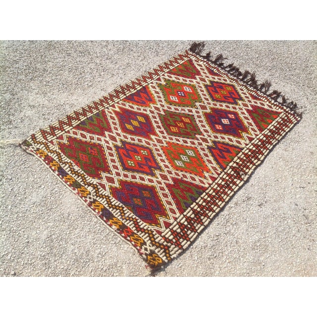 Vintage Turkish Kilim Rug X For Sale In Raleigh - Image 6 of 6