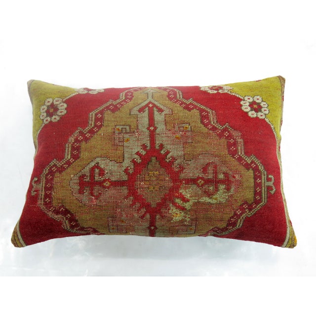 Late 20th Century Zabihi Collection Large Floor Size Red Turkish Rug Pillow For Sale - Image 5 of 5