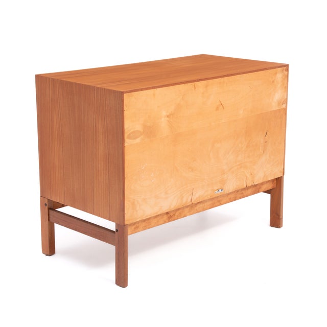 Vitze Three Drawer Teak Chest Dresser Mid Century Denmark Foil Mark Vitzé Mobelfabrik Danish Cabinet Makers For Sale In Philadelphia - Image 6 of 13