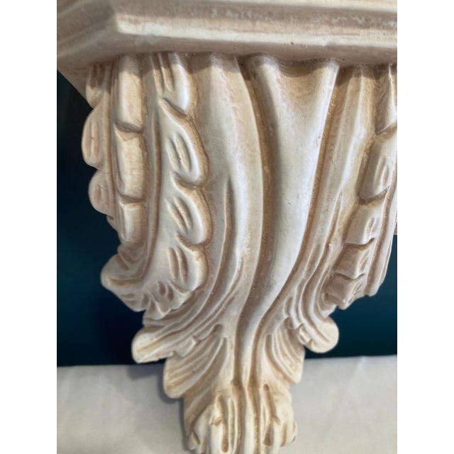 Vintage Concrete Wall Shelves Pair With Acanthus Detail For Sale In Oklahoma City - Image 6 of 13