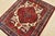 An authentic vintage tribal Zanjan rug hand-knotted with fine wool and natural dyes. This nomadic oriental rug features a...