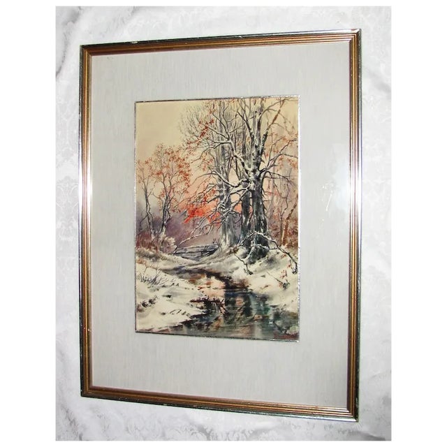 Original Watercolor Painting Warren Baumgartner 1894-1963 American For Sale In Seattle - Image 6 of 11