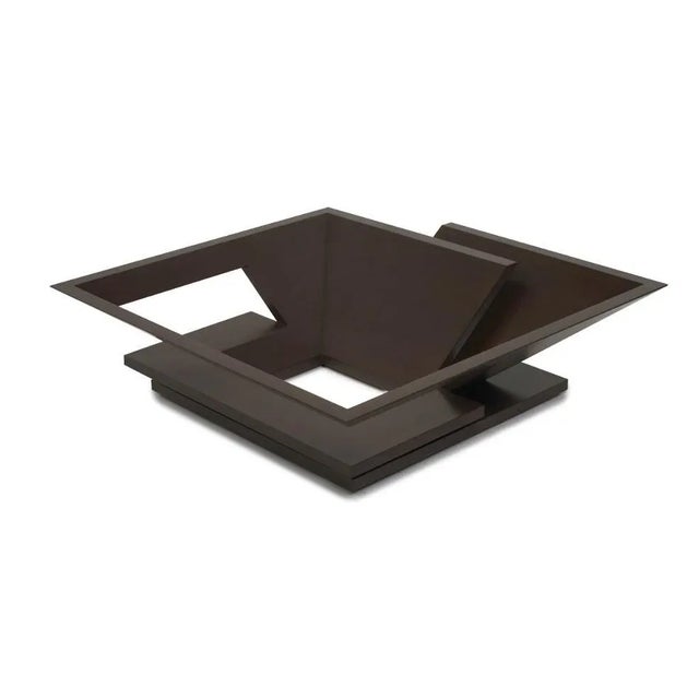Oggetti Nautilus Square Coffee Table, Wenge For Sale - Image 4 of 5