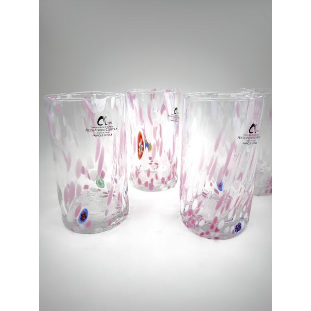 Hand Blown Alessandro Coppola Murano Art Glass Tumblers Handcrafted in Italy - Set of 4 For Sale - Image 10 of 13