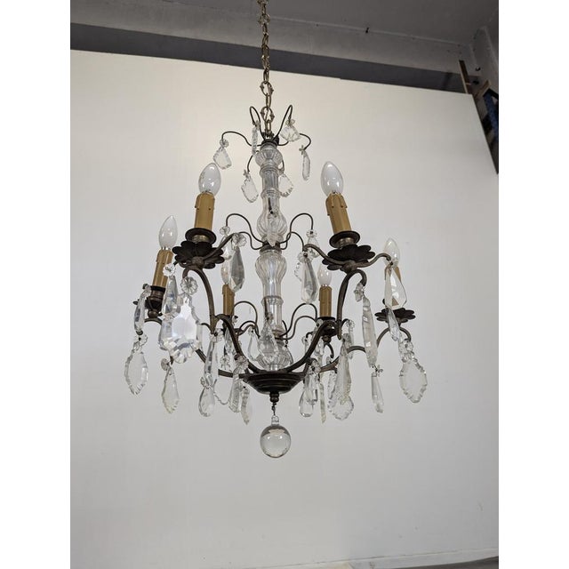 Vintage Crystal 6-Light Chandelier, in Very Good conditions. Up to 250V (Europe/UK Standard).The wiring of this item may...