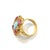 Bochic “Orient” Ruby, Sapphire & Opal Cocktail Ring Set In 18K Gold & Silver, Size 7 For Sale - Image 10 of 11