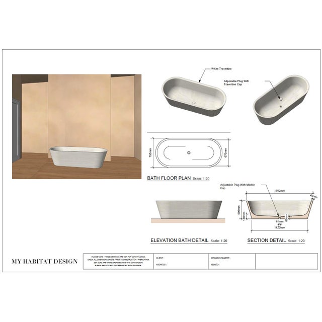 Sculptural Travertine Bathtub by My Habitat Design For Sale - Image 9 of 12