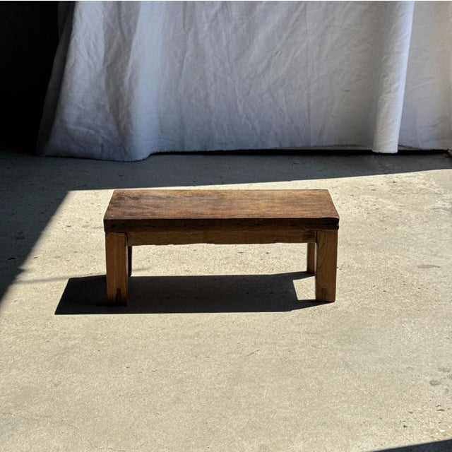 Small Antique Rectangular Four-Legged Teak Bench, Indonesia, 1980s For Sale - Image 16 of 18