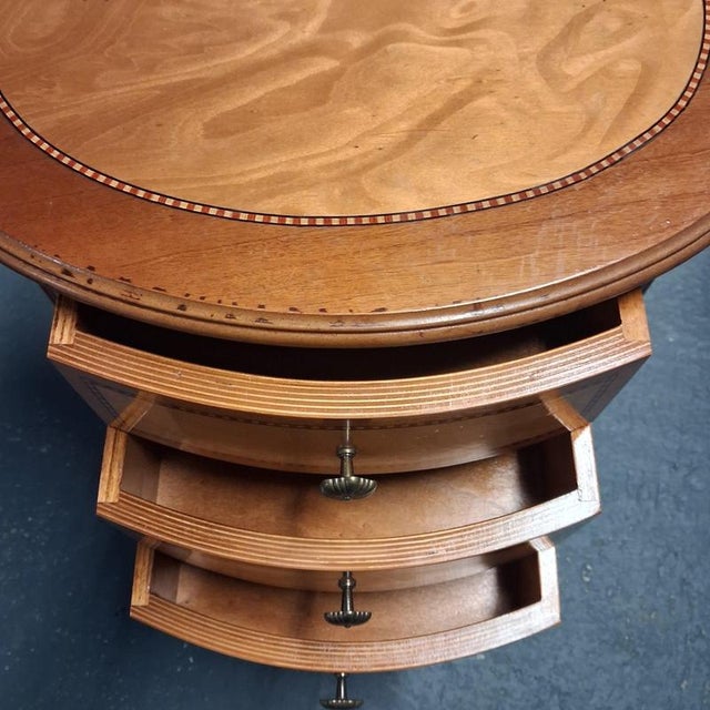 Small Louis XV Style Chest of 3 Drawers with Inlays For Sale - Image 11 of 12