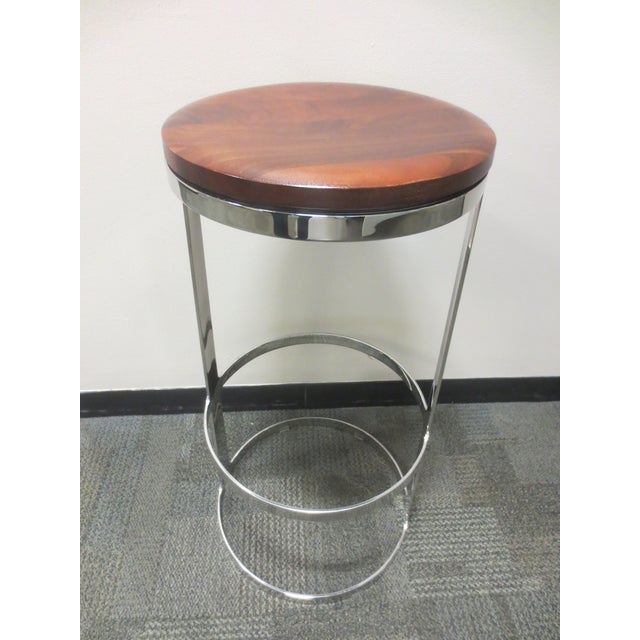 2000 - 2009 Bernhardt Design Aro Bar Height Stool in Walnut For Sale - Image 5 of 5