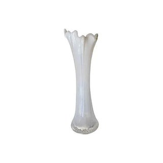 Mid-Century Modern White Glass Vase For Sale