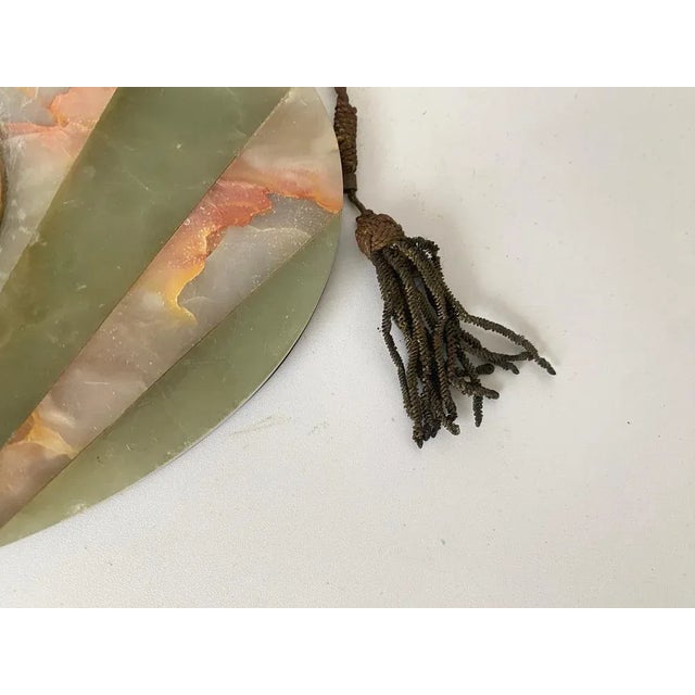 Art Deco Decorative Wall Plate in Onyx and Brass, France, 1940s For Sale - Image 6 of 11