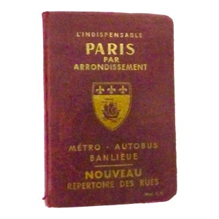 1900s Antique Guide Book to Paris, Color Maps For Sale