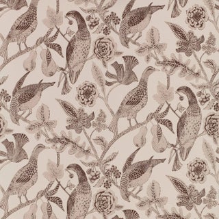 Sample - Schumacher Katmandu Wallpaper in Graphite For Sale