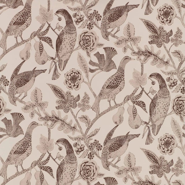 Sample - Schumacher Katmandu Wallpaper in Graphite For Sale