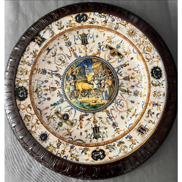 Large Plate in Cantagalli Porcelain, Italy, 19th Century For Sale - Image 9 of 9