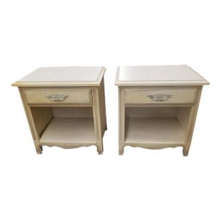 Vintage Kenlea Crafts Solid Oak French Provincial Bedside Tables, a Pair For Sale