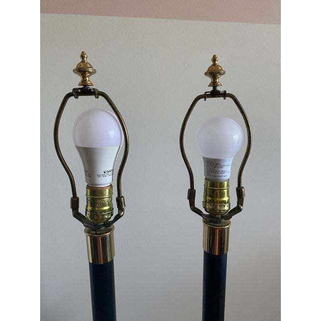 Metal Mid 20th Century Frederick Cooper Hollywood Regency Palm Tree Table Lamps - a Pair For Sale - Image 7 of 11