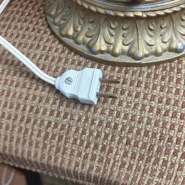 Antique Venetian Cranberry Glass Lamp With Hand Painted Roses For Sale In Reno/Lake Tahoe - Image 6 of 6