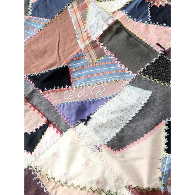 Antique Crazy Quilt For Sale - Image 11 of 12