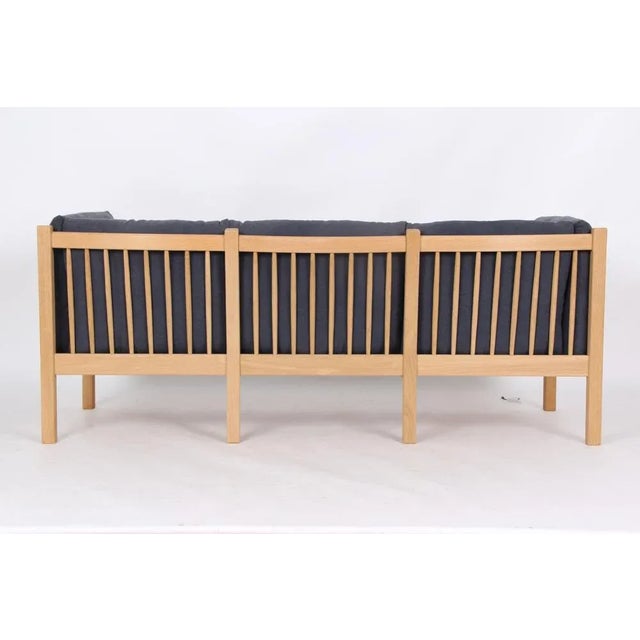 Sofa in Oak & Linen by Andreas Hansen for Brødere Andersen, Denmark, 1980s For Sale - Image 11 of 13