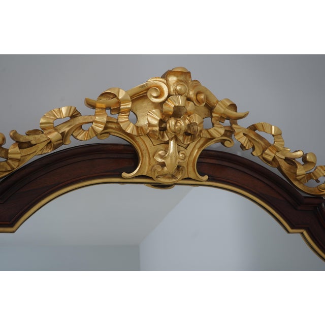 Victorian English Victorian Rosewood and Gold Gilt Mantle Mirror For Sale - Image 3 of 12