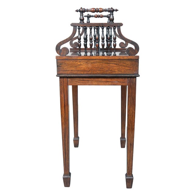 George IV rosewood book holder. With lower drawer. Handles and spindles and double sided for small books or sundries....
