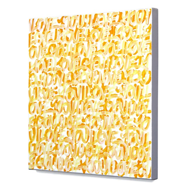Contemporary Sunshine on Your Face - Original Graffiti Love Typography Mixed Media Painting For Sale - Image 3 of 9