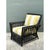 Mid 20th Century Vintage Stick Rattan Rattan Lounge Chair in Ralph Lauren Cabana Stripe For Sale - Image 5 of 12