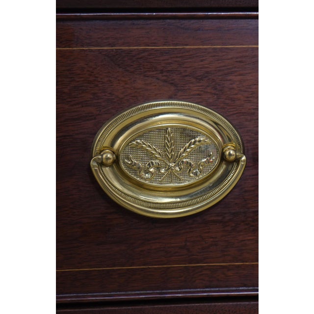 Brown 1990s Baker Colonial Williamsburg Inlaid Mahogany Virginia Chest For Sale - Image 8 of 18