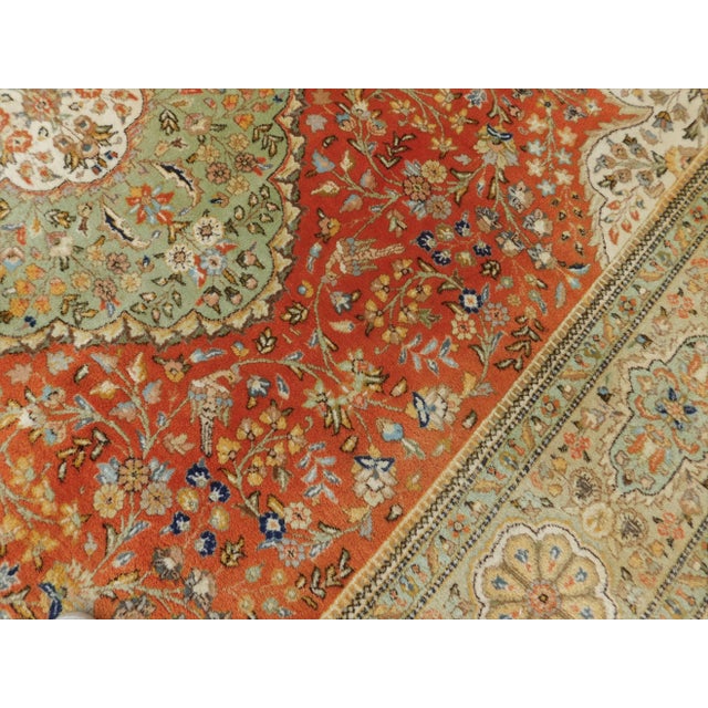 1970s Vintage Hand Knotted Persian Tabriz Rug 9'x 11'7" For Sale In Los Angeles - Image 6 of 13