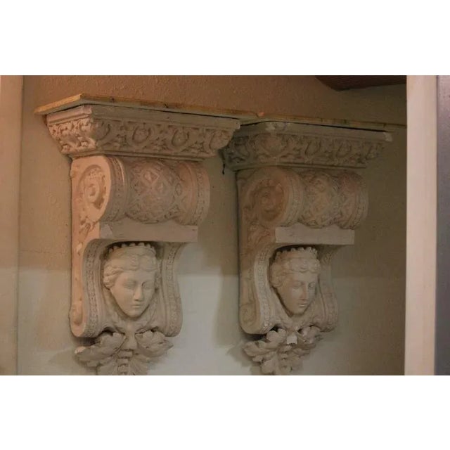 Antique Large Architectural Corbel Wall Brackets- a Pair For Sale - Image 4 of 5