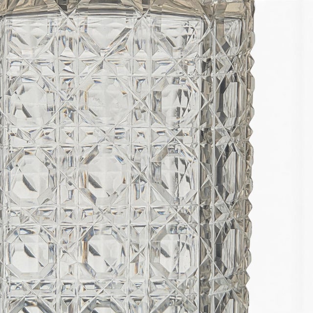Antique 1890s American Cut Glass Square Decanter - Met Museum Exact Match Twin For Sale - Image 10 of 15