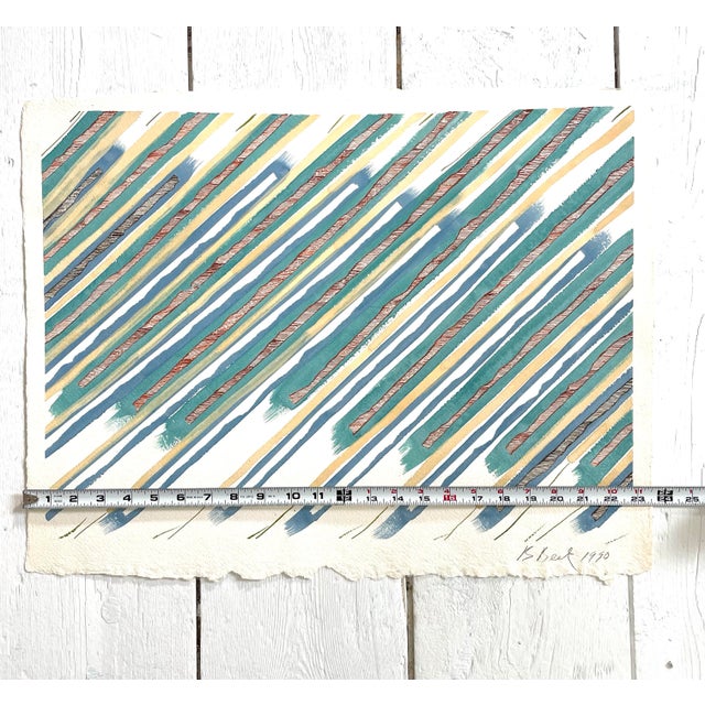 Barbara Beck 1990 Abstract Painting on Paper - Signed/Dated/Unframed For Sale - Image 4 of 8